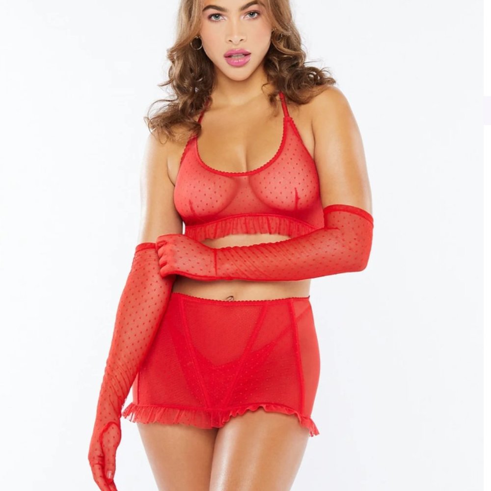 Candy Hearts Mesh Gloves